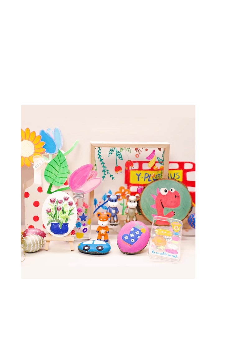 YPLUS Super Capacity Acrylic Paint Pens Markers, 16 Colors Big Acrylic Painting Pens Set, DIY Art Craft for Glass, Rock, Wood, Egg, Stone, Metal, Art Supplies - Image 5