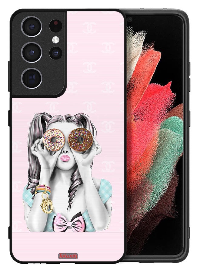 Tolwak Samsung Galaxy S21 Ultra 5G Protective Case Cover Holding Two Donuts - Image 2