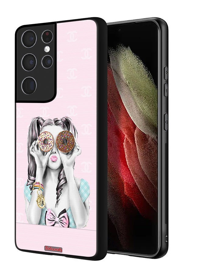 Tolwak Samsung Galaxy S21 Ultra 5G Protective Case Cover Holding Two Donuts - Image 1