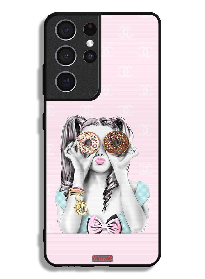 Tolwak Samsung Galaxy S21 Ultra 5G Protective Case Cover Holding Two Donuts - Image 3