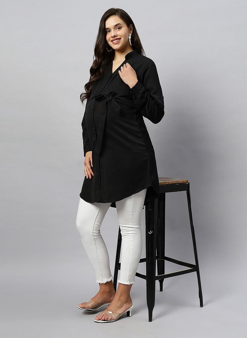 TUMMY Long cotton maternity shirt - Image 1