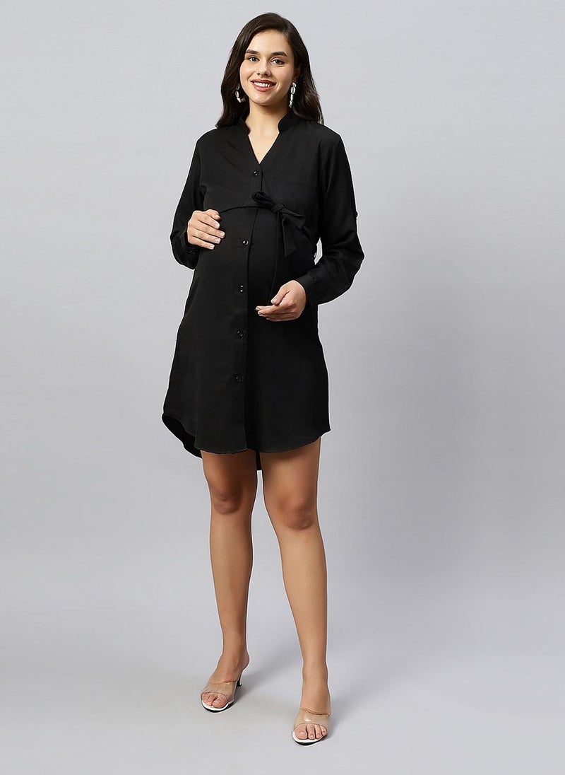 TUMMY Long cotton maternity shirt - Image 5