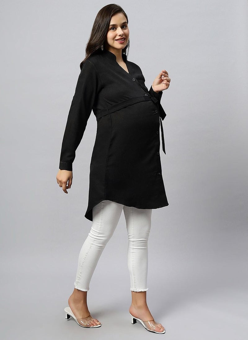 TUMMY Long cotton maternity shirt - Image 3
