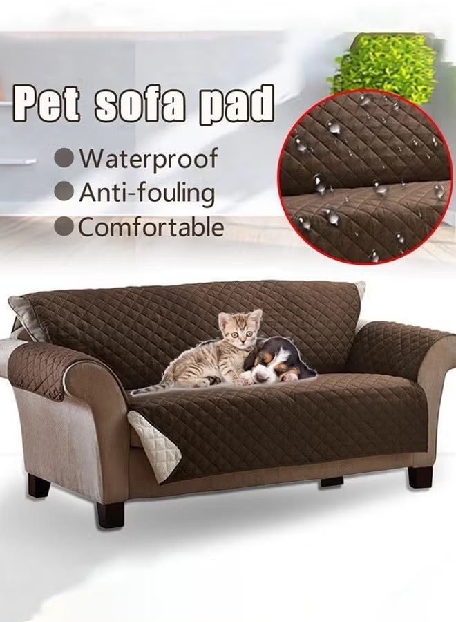 Sofa Cover, Waterproof Couch Cover with Elastic Straps,  Non-Slip One Piece Furniture Protector, Stretch Sofa Cover, Washable Sofa Slipcover, Wrinkle-free Sofa cushion, Reversible Sofa Cover, Sofa Cover for the protection of sofas, Exquisitely Detailed Slip Flexible Resistant, 1/2 Seater  - Image 4
