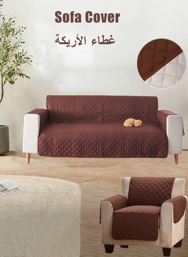 Sofa Cover, Waterproof Couch Cover with Elastic Straps,  Non-Slip One Piece Furniture Protector, Stretch Sofa Cover, Washable Sofa Slipcover, Wrinkle-free Sofa cushion, Reversible Sofa Cover, Sofa Cover for the protection of sofas, Exquisitely Detailed Slip Flexible Resistant, 1/2 Seater  - Image 1