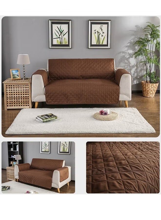 Sofa Cover, Waterproof Couch Cover with Elastic Straps,  Non-Slip One Piece Furniture Protector, Stretch Sofa Cover, Washable Sofa Slipcover, Wrinkle-free Sofa cushion, Reversible Sofa Cover, Sofa Cover for the protection of sofas, Exquisitely Detailed Slip Flexible Resistant, 1/2 Seater  - Image 3