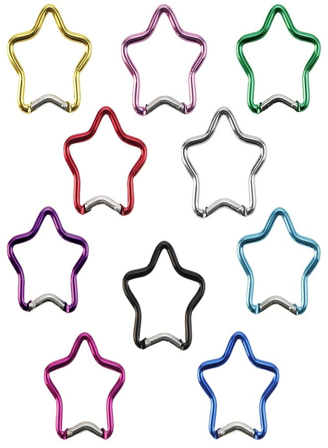 EMYVSVO 10psc Star Carabiner Aluminum Carabiner Clip Star Shaped Climbing Buckle Alloy Cute Carabiner Clip for Camping Fishing Hiking Traveling - Image 1