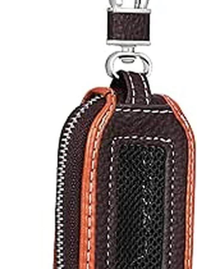 Brown PU Leather Car Key Fob Cover Scratch Resistant Protector Easy to Clean Classic Design - Image 1