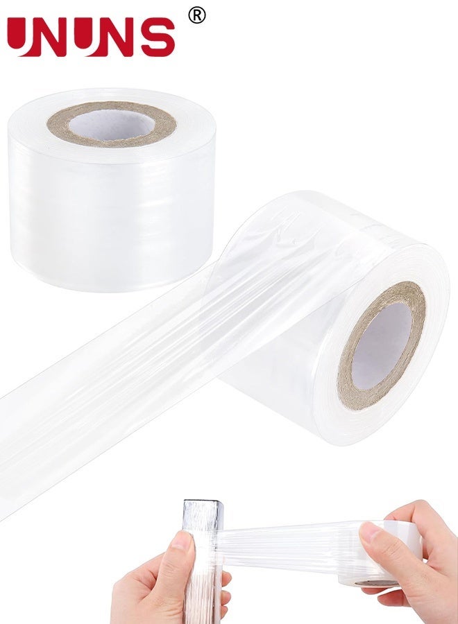 UNUNS Stretch Wrap Film,Mini Stretch Wrap Film,Clear Unheated Shrink Wrap Roll,Mini Hand Stretch Wrap for Securing Small Bottles Jars Cans Tin Seal Packing & Gift Wrap Rolls(5cm*300m 4roll） - Image 1