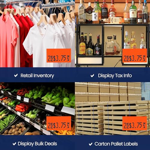 Perco Fluorescent Red Pricing Labels for Monarch 1131 Price Gun - 1 Sleeve, 8 Rolls, 20,000 Price Marking Labels - with Ink Roll Included - Image 5