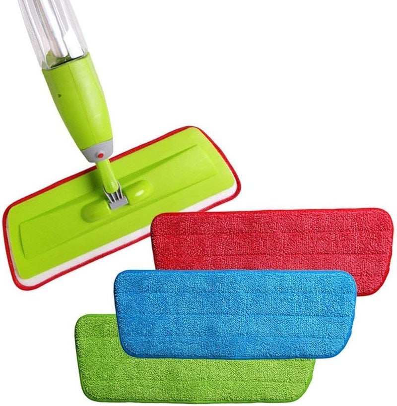 Birudmart greatbuyz وسادات رأس بديلة لممسحة الرش من الألياف الدقيقة - مجموعة من 3 (متعدد الألوان) - Image 2