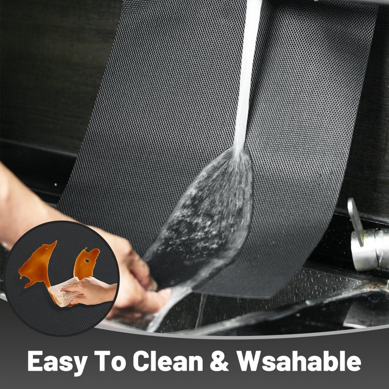 flohar Placemats Set of 6ï¼ŒNon-Slip PVC Weave Table Mats Easy to Cleanï¼ŒHeat Resistant Place Mats for Kitchen Dining Table Decoration Indoor Outdoorï¼ŒBlack - Image 3