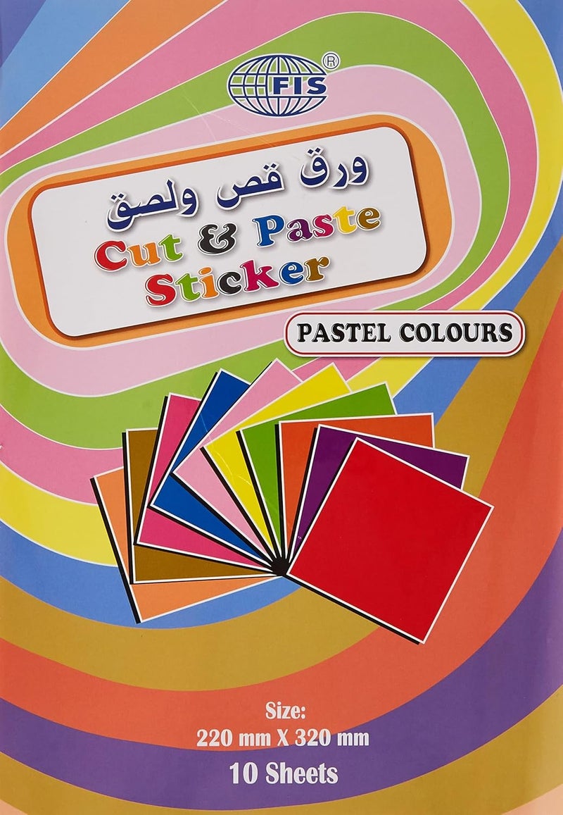 FIS Pastel Cut & Paste Sticker - 10 Sheets (22x32cm) - Image 1