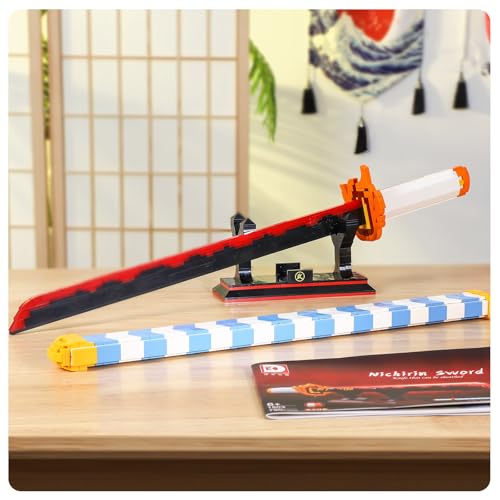 TOY PLAYER Demon Sword Toy Building Set, Rengoku Kyoujurou Sword with Scabbard and Stand, Katana Building Set, Gift for Anime Fans (792 Pcs) - Image 5