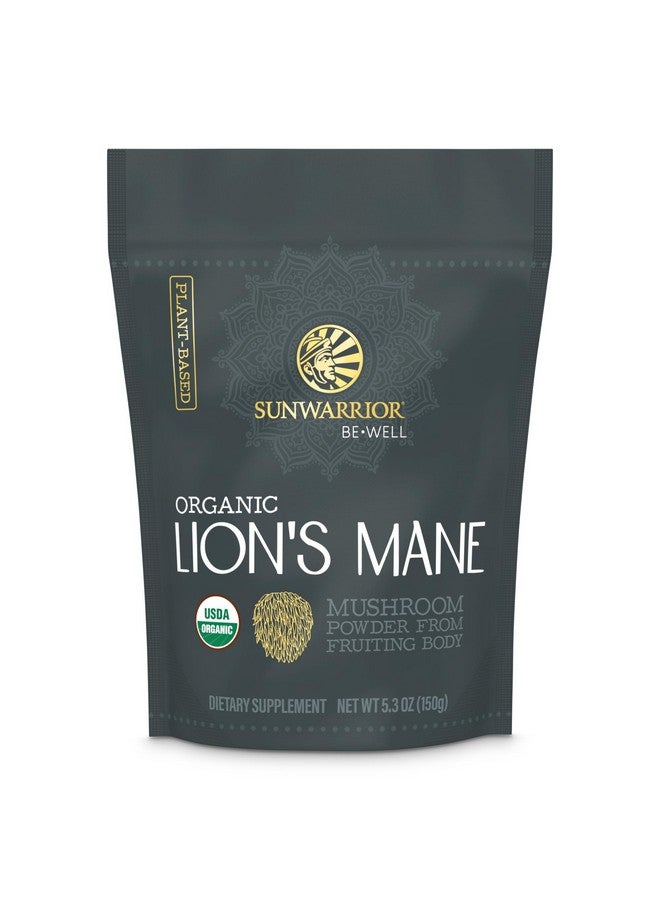 Sunwarrior Lions Mane Supplement Organic Mushroom Powder | Lion's Mane Powder Focus Supplement Mushroom Tea | 150g Pouch 60 Servings | Be Well - Image 1