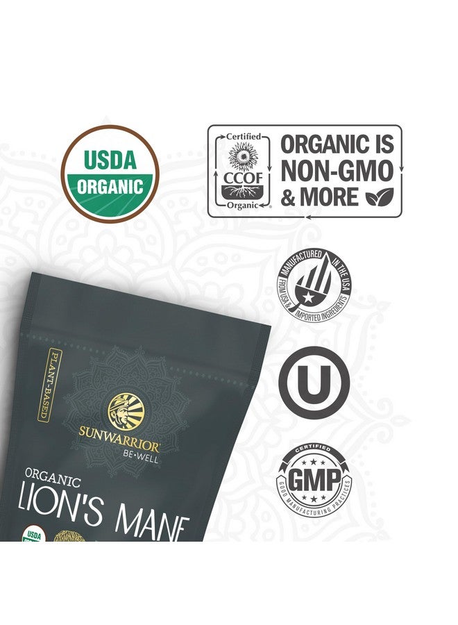 Sunwarrior Lions Mane Supplement Organic Mushroom Powder | Lion's Mane Powder Focus Supplement Mushroom Tea | 150g Pouch 60 Servings | Be Well - Image 3