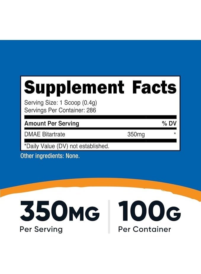 Nutricost, DMAE Bitartrate, Unflavored, 3.6 oz (100 g) - Image 2
