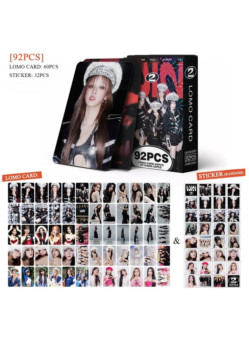 EHOME 92Pcs GIDLE Photo Card 2nd Full Album2 Lomo Card And Sticker - Image 2