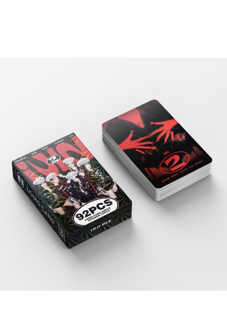 EHOME 92Pcs GIDLE Photo Card 2nd Full Album2 Lomo Card And Sticker - Image 4