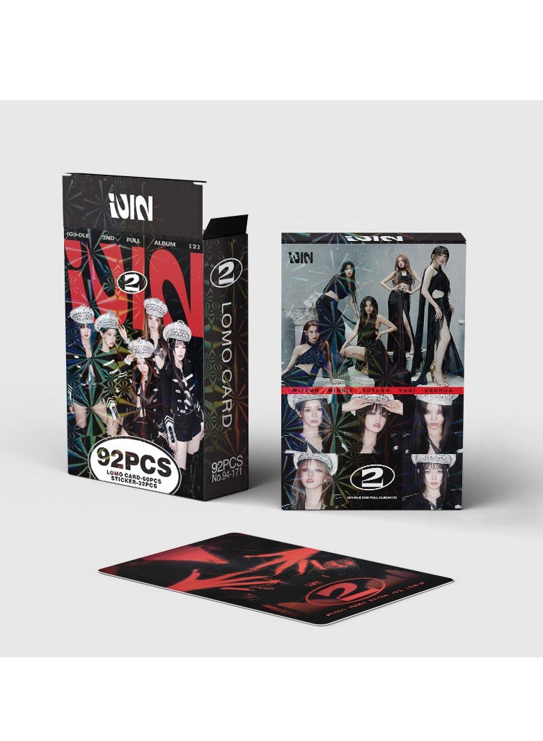 EHOME 92Pcs GIDLE Photo Card 2nd Full Album2 Lomo Card And Sticker - Image 3