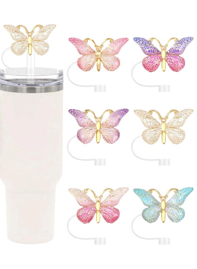 6 PCS Glitter Toppers For Stanley Cup, Reusable Tumbler Accessories Compatible With 10mm Straw, Christmas Funny Gifts For Women & Girls - Image 1