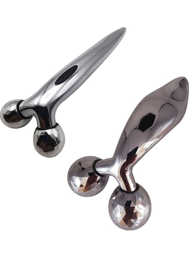 Loquat 2-Piece  Face Massage Tools Silver - Image 1