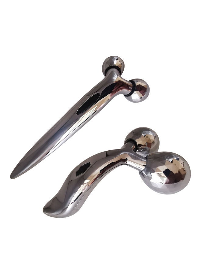 Loquat 2-Piece  Face Massage Tools Silver - Image 2