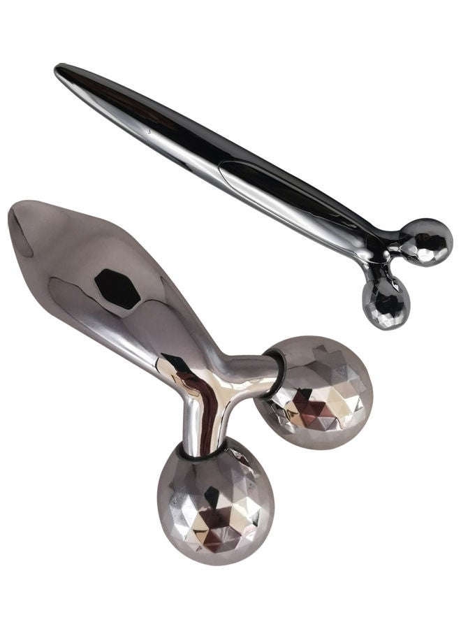 Loquat 2-Piece  Face Massage Tools Silver - Image 3