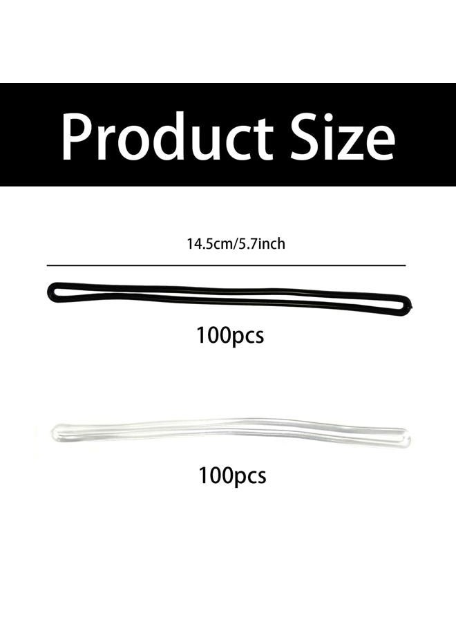 dangjuacua 200-Pack 5.7-Inch Clear Plastic Luggage Tag Straps – Transparent Bag Tag Loops for Suitcases, Name Tags, ID Badges, and Travel Label Fasteners - Image 2