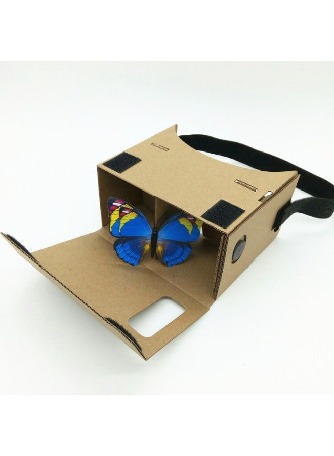 Vr Glasses Cardboard Google Carton Vr Virtual Reality 3d Glasses Helmet Vr Wholesale-Color:Generation Cowhide + Headband  - Image 1