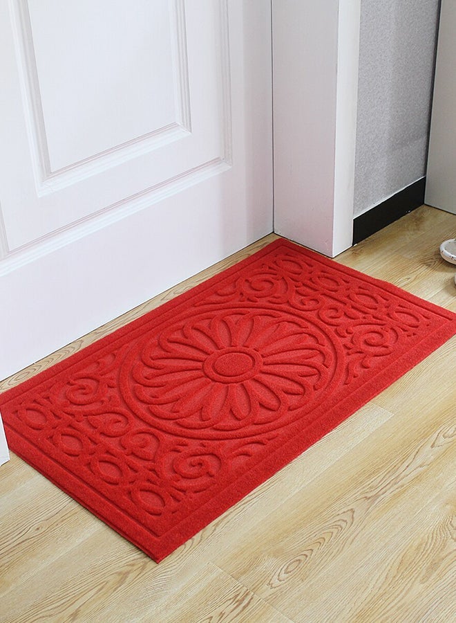 NIBEMINENT Floral Pattern Non-Slip Doormat Red 40 x 60cm