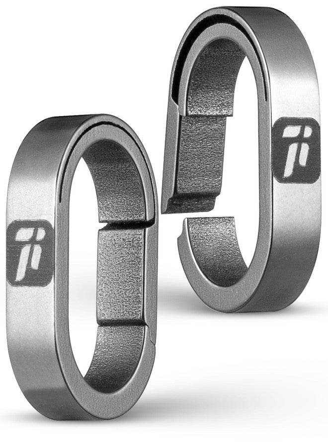 FEGVE Titanium Mini Key Chain Rings with 2 Stainless Steel Spilt Rings for Home Keys Bag Pendant (2, Grey) - Image 1