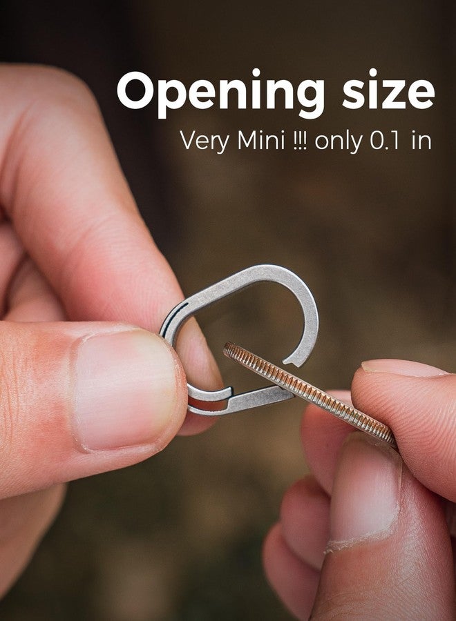 FEGVE Titanium Mini Key Chain Rings with 2 Stainless Steel Spilt Rings for Home Keys Bag Pendant (2, Grey) - Image 4