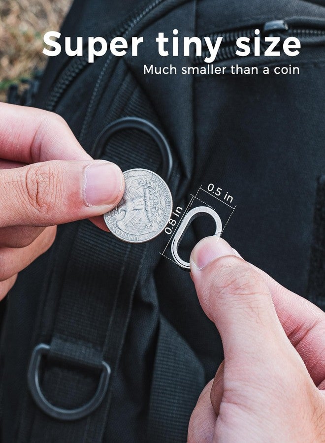 FEGVE Titanium Mini Key Chain Rings with 2 Stainless Steel Spilt Rings for Home Keys Bag Pendant (2, Grey) - Image 3