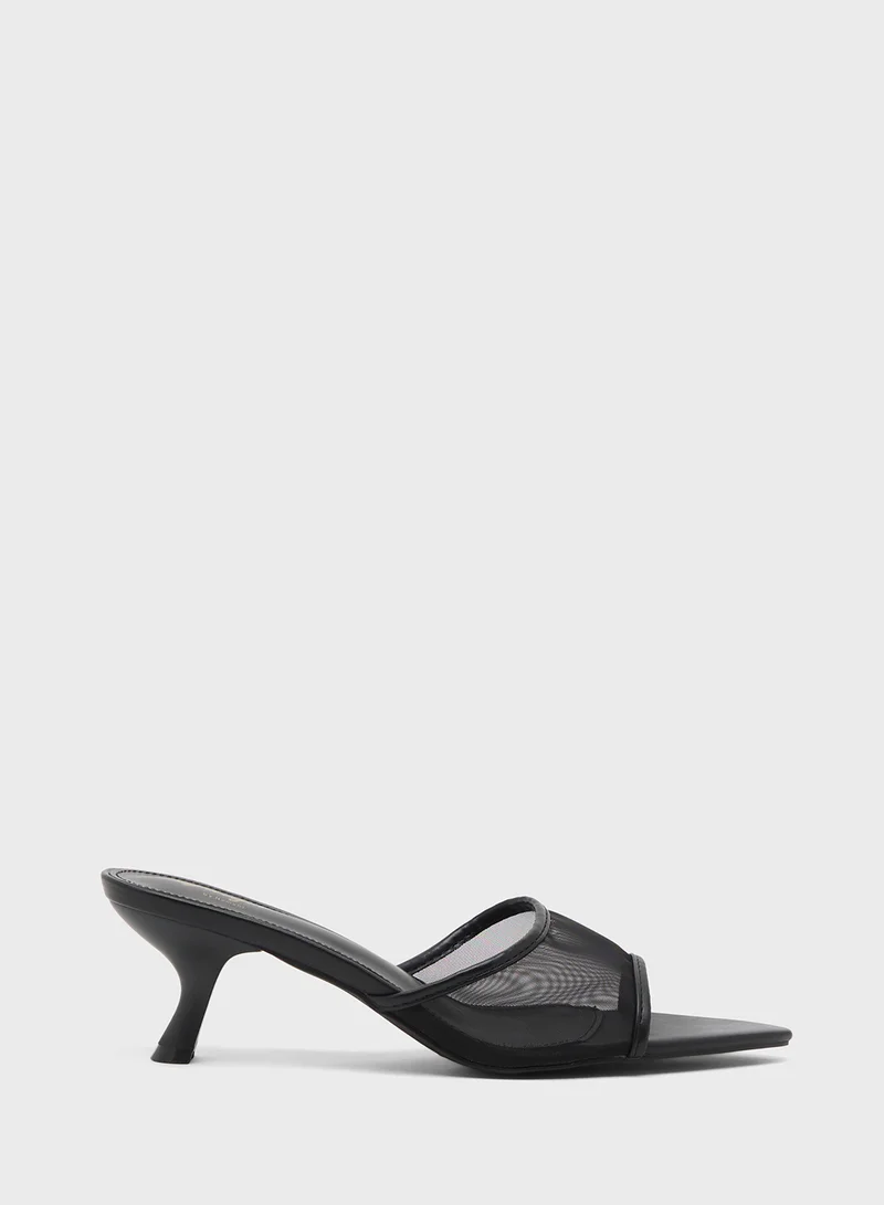 جينجر Mid Heel Mesh Sandal