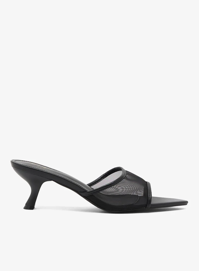 جينجر صندل شبكي بكعب متوسط