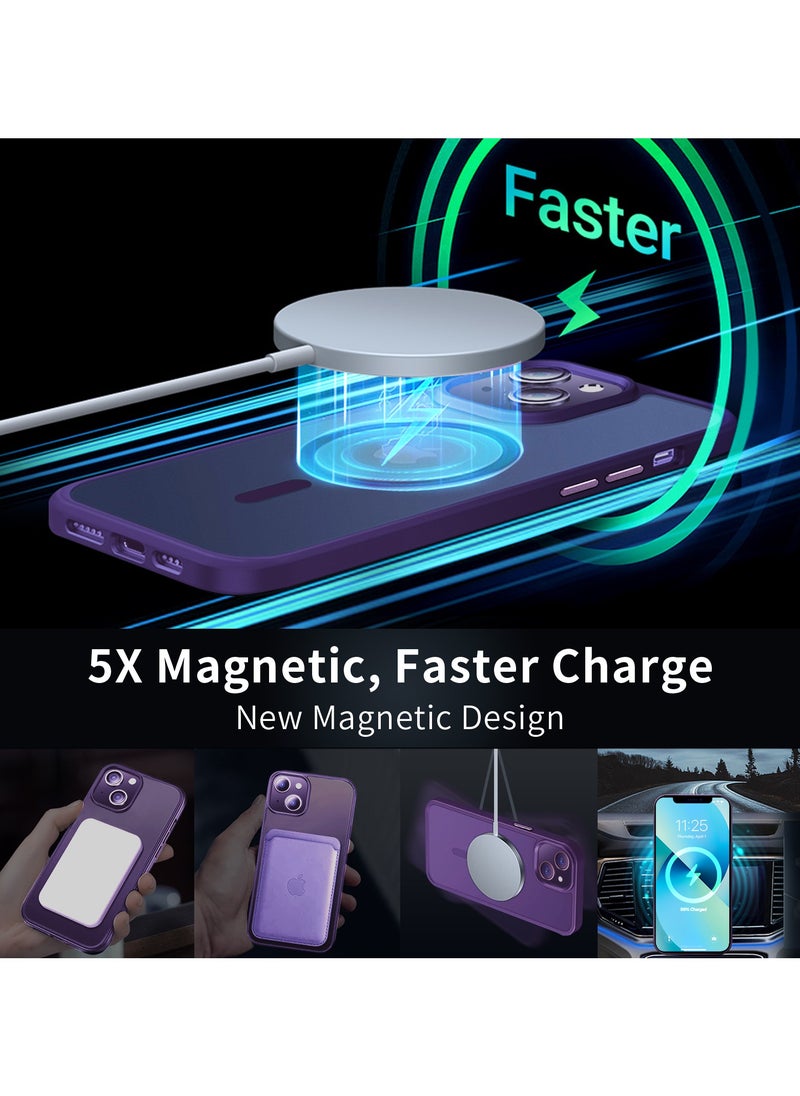 INFOSUN - INFOSUN iPhone 13 Case Cover Compatible with Magsafe Magnetic Designed Shockproof Case Translucent Matte Protective Cover Back Hard Cases with Magnet for iPhone 13 Case - Image 1