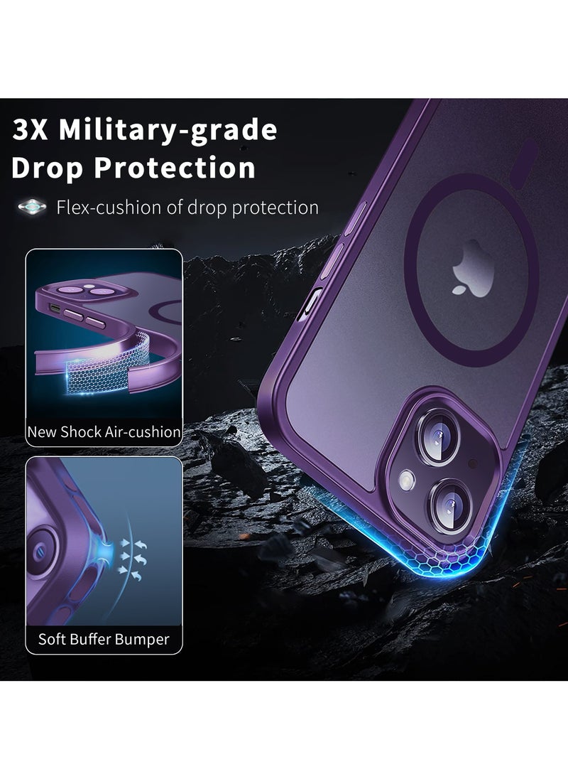 INFOSUN - INFOSUN iPhone 13 Case Cover Compatible with Magsafe Magnetic Designed Shockproof Case Translucent Matte Protective Cover Back Hard Cases with Magnet for iPhone 13 Case - Image 1