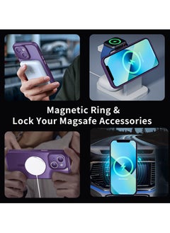 INFOSUN INFOSUN iPhone 13 Case Cover Compatible with Magsafe Magnetic Designed Shockproof Case Translucent Matte Protective Cover Back Hard Cases with Magnet for iPhone 13 Case  - Image 5