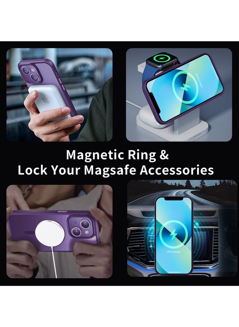 INFOSUN - INFOSUN iPhone 13 Case Cover Compatible with Magsafe Magnetic Designed Shockproof Case Translucent Matte Protective Cover Back Hard Cases with Magnet for iPhone 13 Case - Image 1