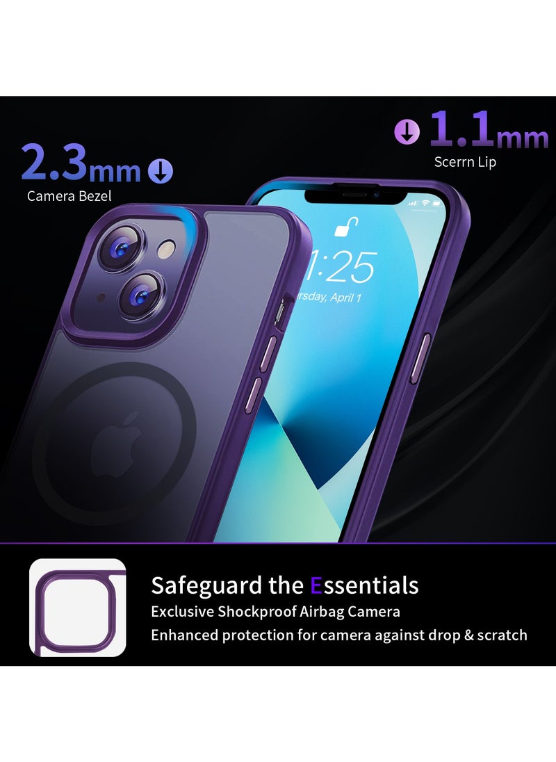 INFOSUN - INFOSUN iPhone 13 Case Cover Compatible with Magsafe Magnetic Designed Shockproof Case Translucent Matte Protective Cover Back Hard Cases with Magnet for iPhone 13 Case - Image 1