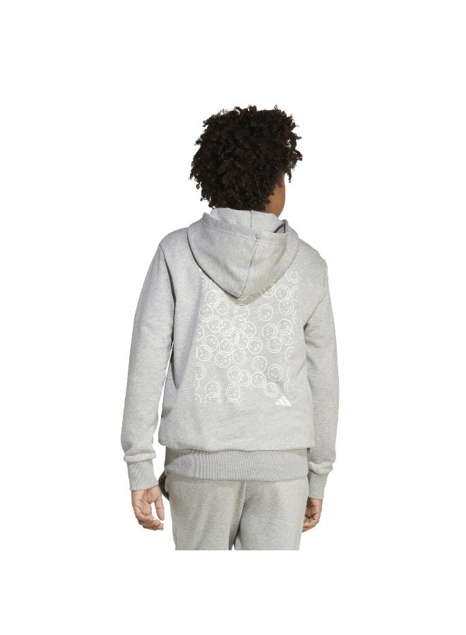 Adidas J Smi Hoodie Grey Training Sweatshirts For Junior 7-8Y - Image 3