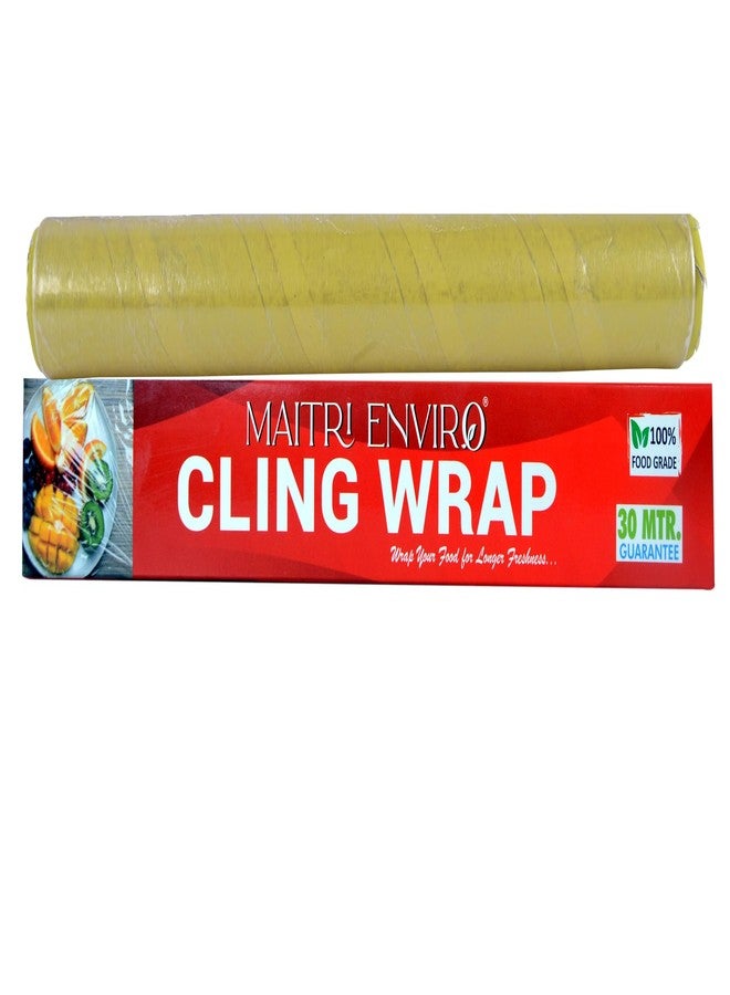 Maitri Enviro 30 Meter Guarnteed Food Film Wrap Paper Food BPA Free Multipurpose Food Wrapping Cling Paper Non-Stick 30 Meters (Pack of 1) (12 INCH) - Image 1