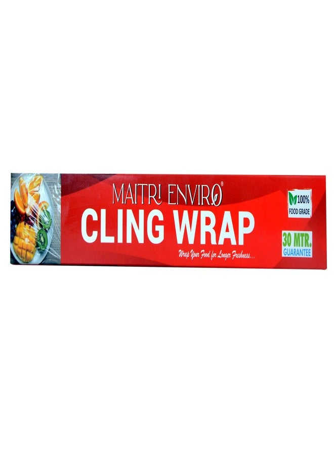 Maitri Enviro 30 Meter Guarnteed Food Film Wrap Paper Food BPA Free Multipurpose Food Wrapping Cling Paper Non-Stick 30 Meters (Pack of 1) (12 INCH) - Image 3