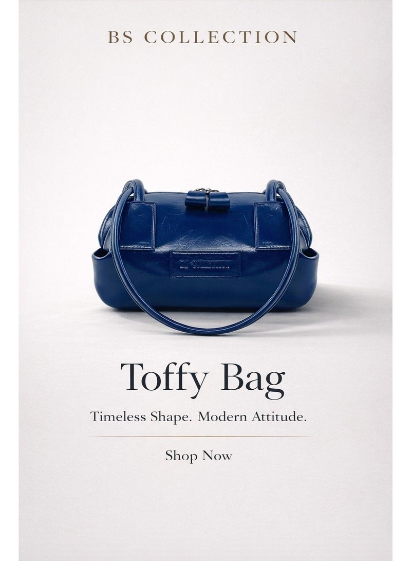 B.S COLLECTION Women's Leather Shoulder Bag – Elegant Modern Design – Navy Blue - Image 5