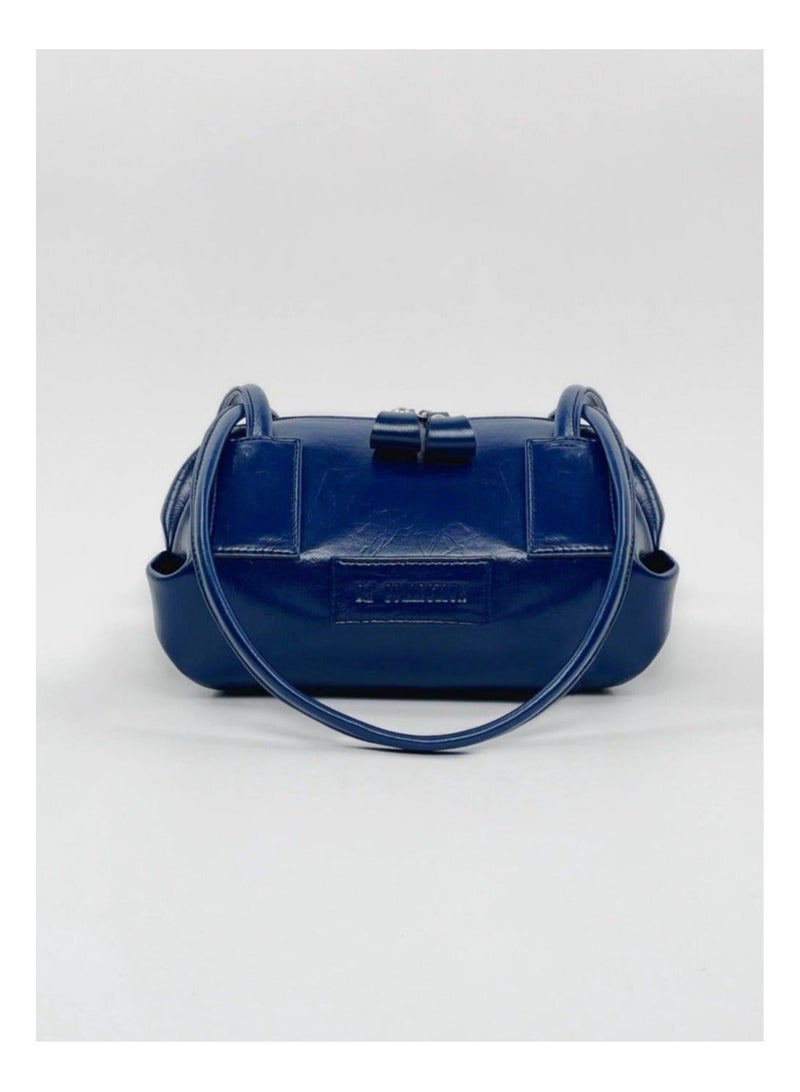 B.S COLLECTION Women's Leather Shoulder Bag – Elegant Modern Design – Navy Blue - Image 3