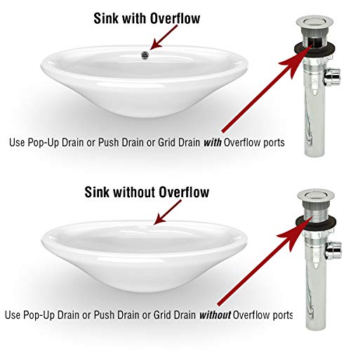 PermaFLOW PF WaterWorks PF0735-PB-GR, Gray ABS Body Bathroom Sink/Lavatory Pop-Up Drain with Ball Lift Rod | With Overflow | CUPC Listed, Polished Brass - Image 3