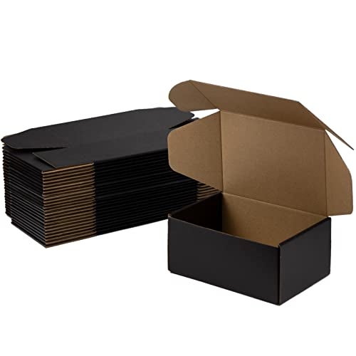 Sodissa 9x6x4 Inches Shipping Boxes Pack of 25, Packaging Corrugated Cardboard Mailer Boxes for Small Bussiness, Black - Image 1