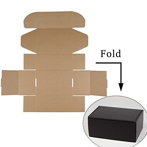 Sodissa 9x6x4 Inches Shipping Boxes Pack of 25, Packaging Corrugated Cardboard Mailer Boxes for Small Bussiness, Black - Image 3