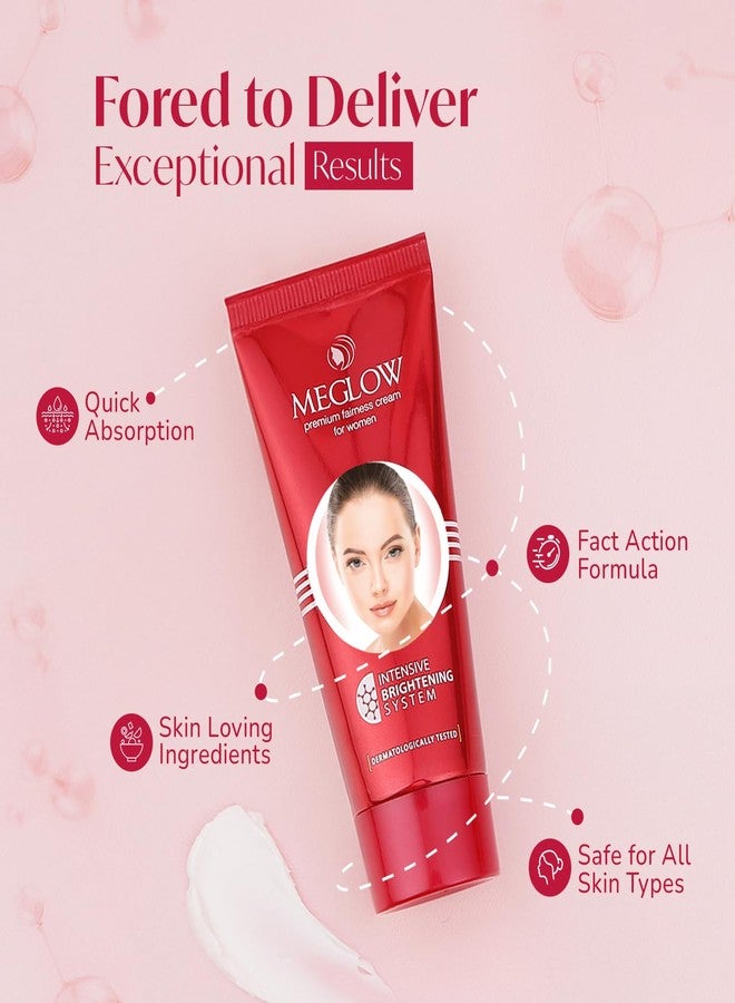 Meglow | Skin Brightening Moisturizer Cream for Women| Hydrates, Repairs, Radiates | Reduces Dark Spots, Melanin, Melasma | Prevents Pigmentation | Evens Tone Pack of 3 (30g each) - Image 5